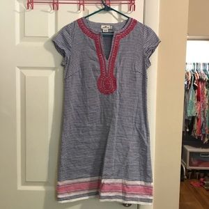 Vineyard Vines Embroidered Linen Stripe Dress